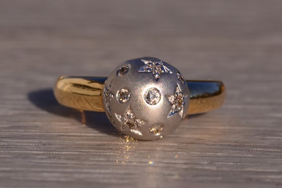 Celestial Ring with Diamond Star Dome - image 1