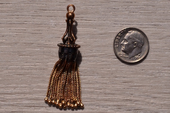 Antique Gold Tassel Pendant or Charm - image 1