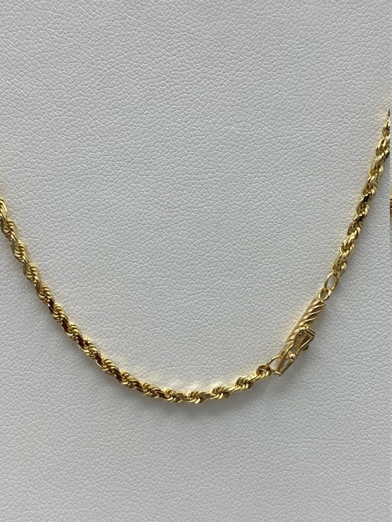 Unisex 14K Yellow Gold 18" Twisted Rope Chain - image 3