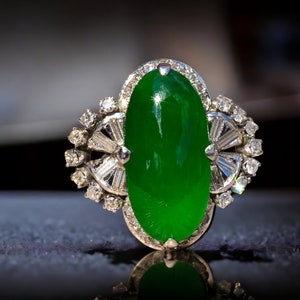 Outstanding Signed Imperial Fei Cui A Jadeite Jade Ring in - Etsy