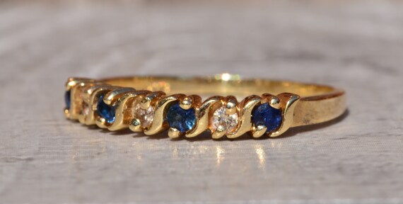 Vintage Sapphire and Diamond Band - image 6