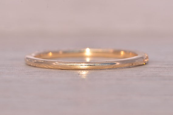 Petite Yellow Gold Natural Diamond Stackable Band - image 4