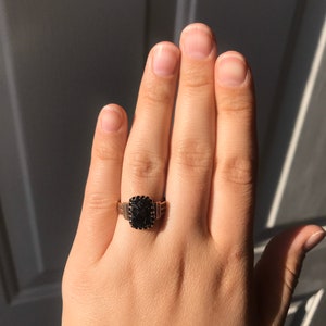 Victorian Rose Gold Ring set with Onyx Intaglio image 6