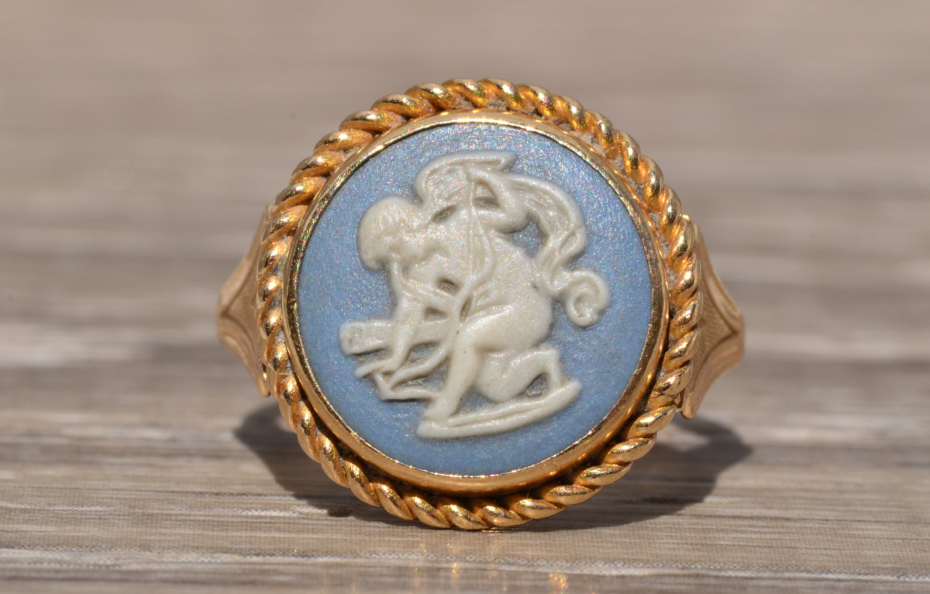 Blue Lace Wedgwood Angel Cameo Ring Etsy Singapore