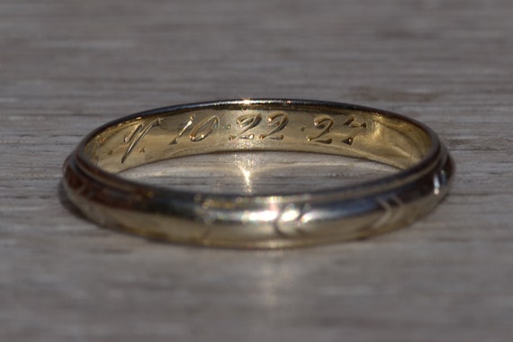 Ladies Antique 14K Signed Keepsake Eternity Band - image 4