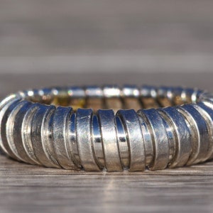 Italian Made Tubogas Ring in Platinum and 18 Karat Yellow