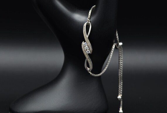 Ladies Adjustable Modified Infinity Bracelet in S… - image 3