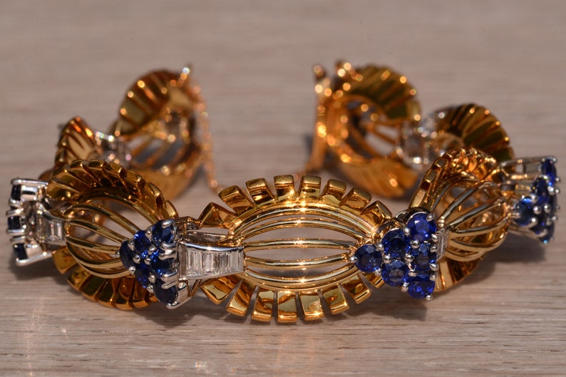 Retro Era Tiffany and Company Sapphire and Diamond Bracelet image 7