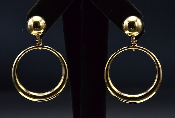 Yellow Gold Statement Earrings - image 1