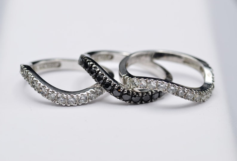 Trio of Sterling Silver Stacking Wave Bands