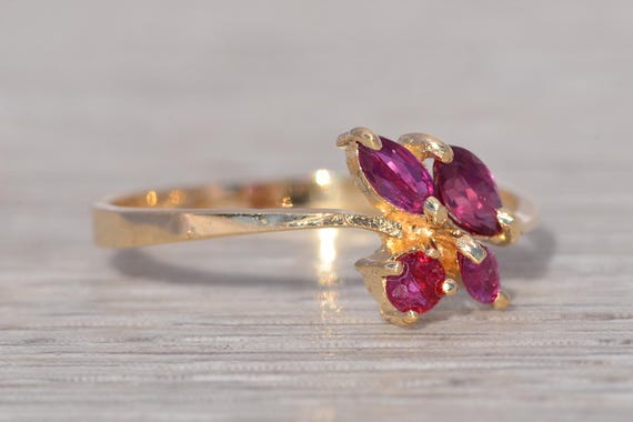 Simple Ruby Ring in Yellow Gold - image 5