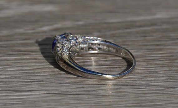 14 Karat White Gold Tanzanite and Diamond Ring - image 3