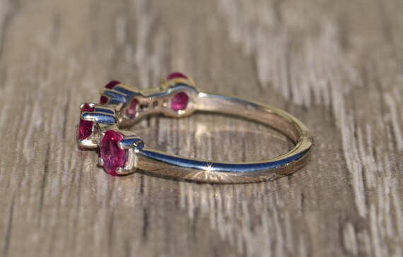 Stackable Pink Sapphire and Diamond Ring - image 4