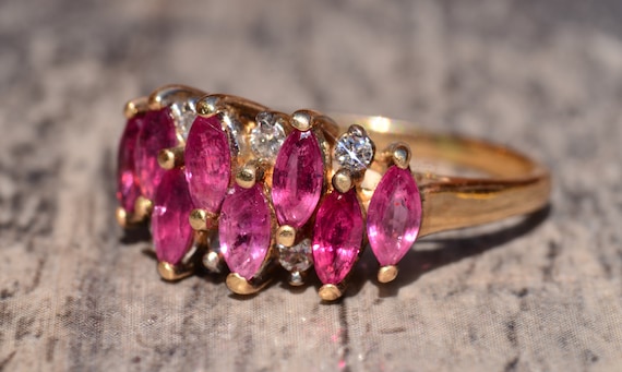 Argyle Patterned Ruby and Diamond Ring - image 2