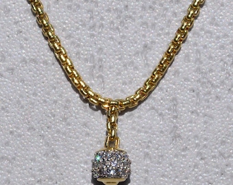 Signed David Yurman 18K Yellow Gold Diamond Necklace from Fope Solo Collection