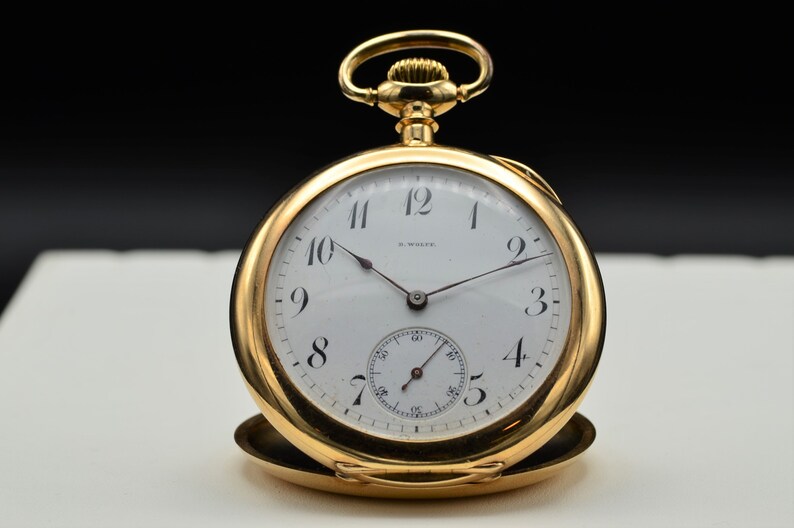 Antique Engraved B Wolff Gruen Pocket Watch in 14 Karat Yellow Etsy