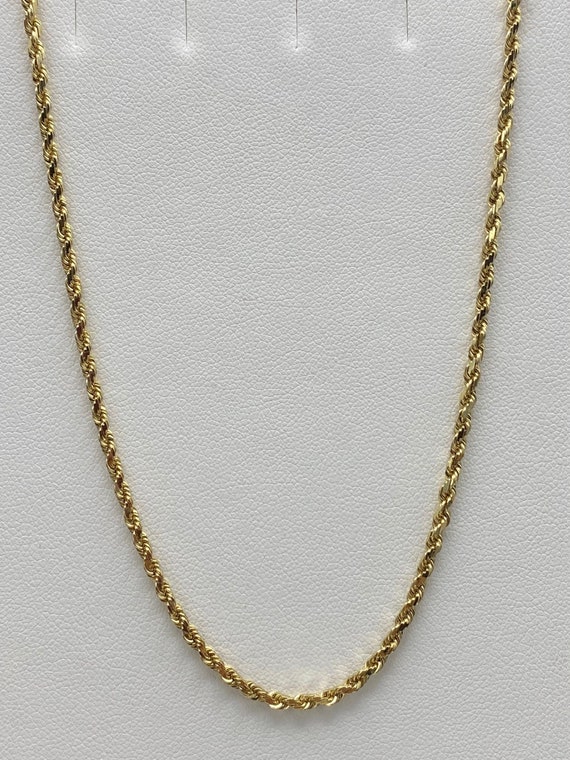 Unisex 14K Yellow Gold 18" Twisted Rope Chain - image 1