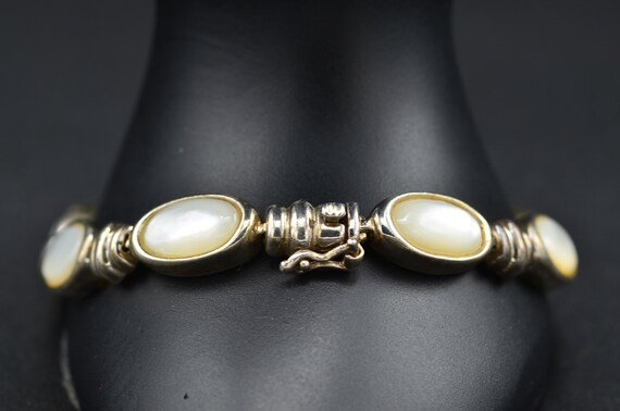 Vintage Sterling Silver and Mother of Pearl Bracelet Etsy Australia