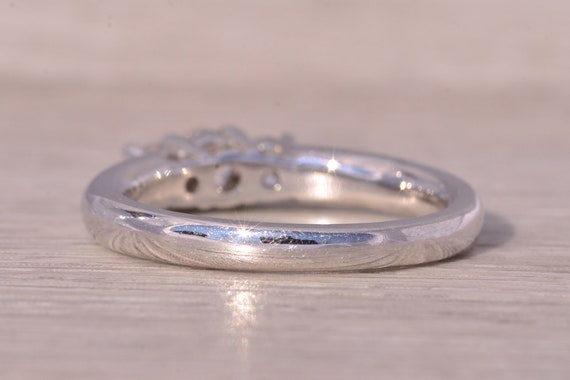 Three Stone Natural Diamond Ring in White Gold - image 3