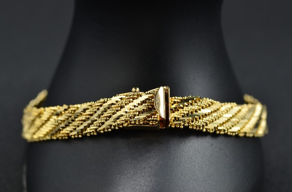 Vintage Ladies Mexican Yellow Gold Bracelet - image 2