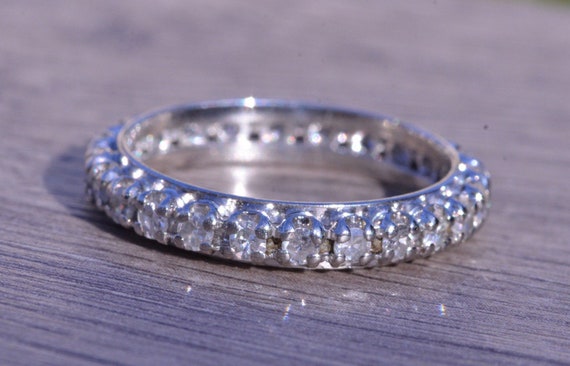 Platinum Eternity Band Set with 0.72 carats of Single Cut Diamonds