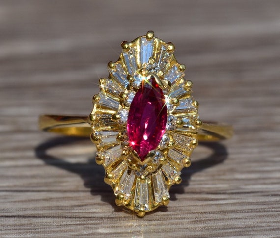 Pt900＆18K デザインリング✴︎used✴︎ 18ct Yellow Gold & Diamond Ring | eBay