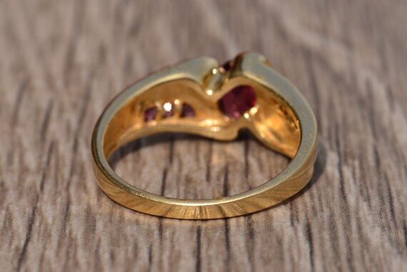 Vintage Mid- Century Modern Tourmaline Ring in Ye… - image 3