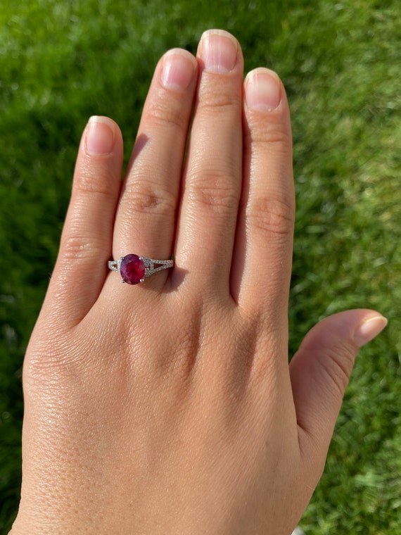 2.04 Carat Ruby in Custom 18 Karat White Gold Mou… - image 7