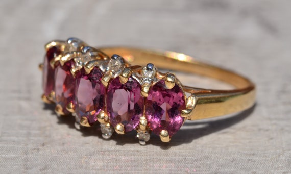 Pink Tourmaline and Diamond Ring - image 5