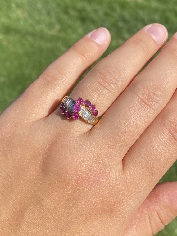 Ruby & Diamond Crossover Ring in 18 Karat Yellow … - image 8