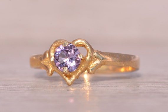 Lab Created Color Change Ring in Yellow Gold - image 2