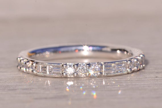 Gabriel and Company Signed Band with Natural Diam… - image 1