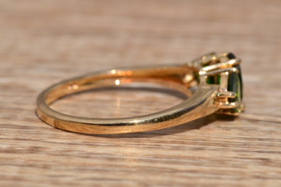 Chrome Diopside Three Stone Ring - image 3