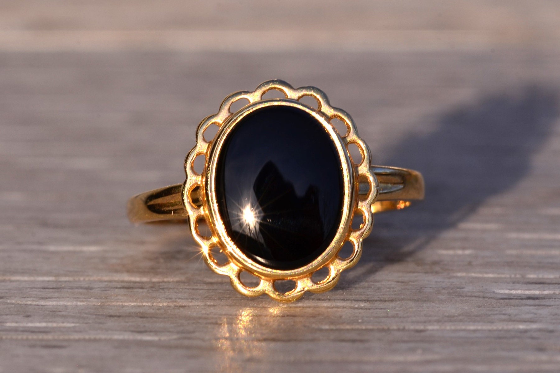 未使用BRKUMO HO ring(onyx)(gold) 11号 受注商品】HO ring(onyx