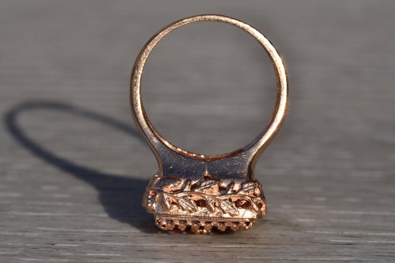 Ladies Antique Rose Gold and Garnet Cocktail Ring - image 7