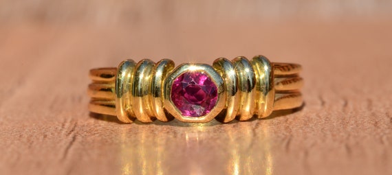 Modernist Ring Bezel set with Ruby - image 6