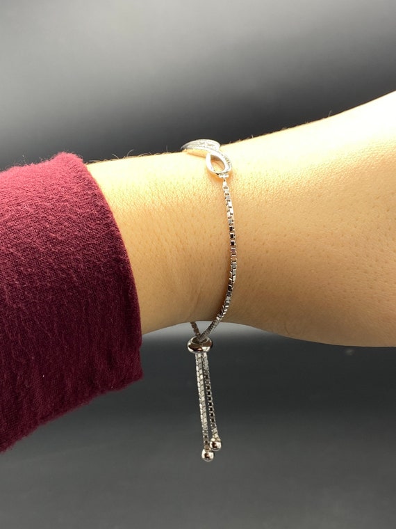 Ladies Adjustable Modified Infinity Bracelet in S… - image 6