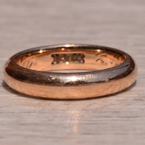 Antique Rose Gold High Dome Wedding Band Circa 1916