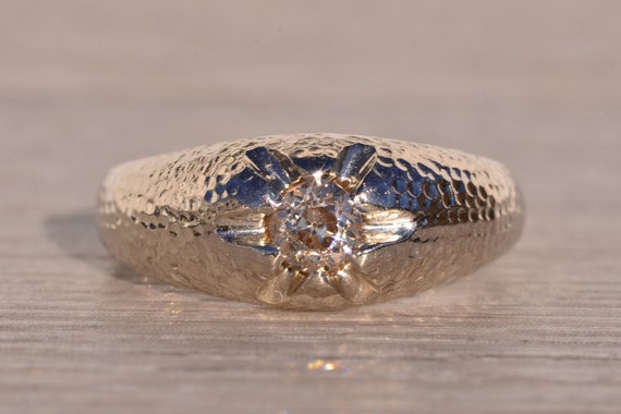 Antique Colored Diamond Ring in White Gold - image 1