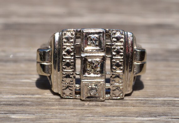 Art Deco Transitional Diamond Ring - image 6