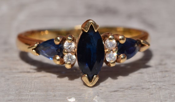 Marquise Shaped Sapphire Engagement Ring - image 6