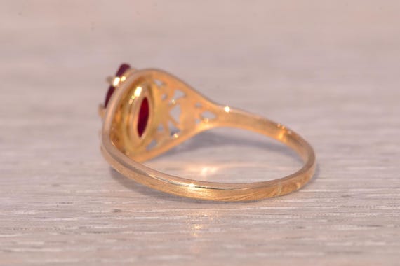 Lab Created Ruby Ring in Yellow Gold - image 3