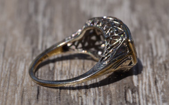 Intricate Filigree Ring Set with Diamonds - image 5