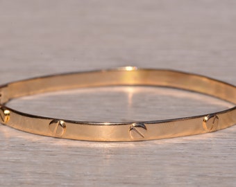 Buy Signed Vintage Yellow Gold Screw Head Bangle Bracelet Online