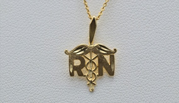 Vintage 14 Karat Yellow Gold Registered Nurse Pendant or Charm Etsy