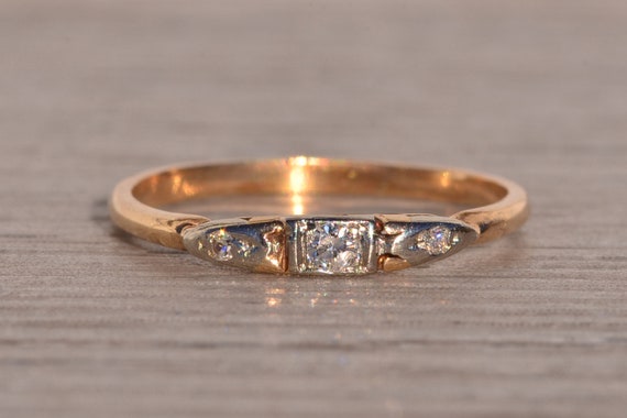 Antique Natural Diamond Band in Yellow Gold - image 1