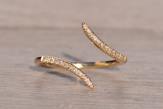 Gabriel and Co Signed Bypass Diamond Ring in Yell… - image 1