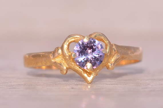 Lab Created Color Change Ring in Yellow Gold - image 1