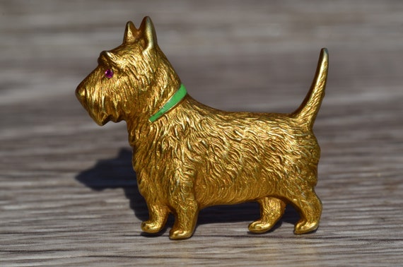 Scottie dog brooch deals