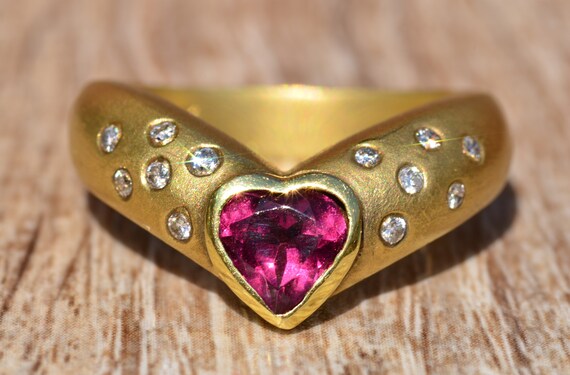 Signed Tourmaline and Diamond Ring - image 8